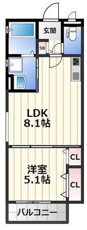 クリエオーレ若草町2の物件間取画像